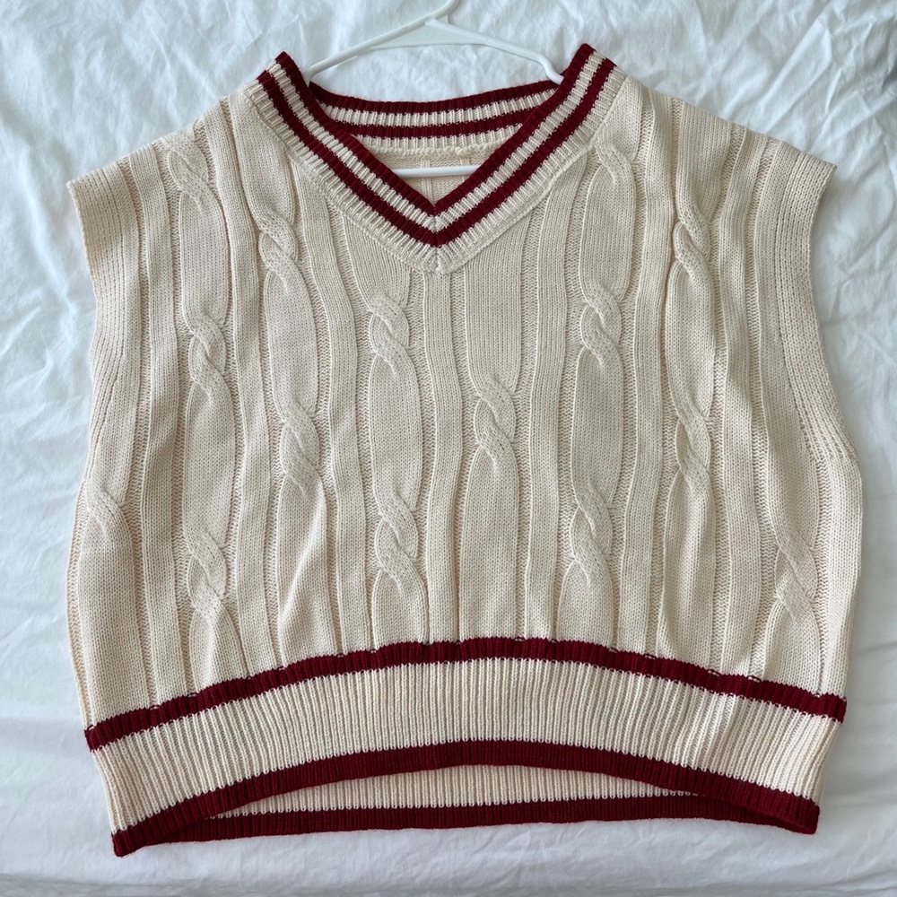 Cable knit sweater vest